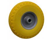 Wiel 300x4 softwiel geel, metaal kogellager 20 mm