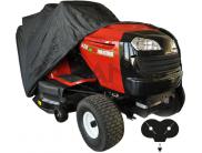 9102497 Hoes voor zitmaaiers met achteruitworp in zwart polyester. Extra groot model. Afmetingen: 275 x 130 x 140 cm.