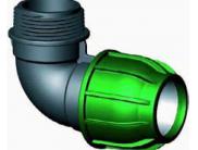 PE Klem Koppeling Knie 90° Buitendraad voor PE Buis 25 mm x ¾”